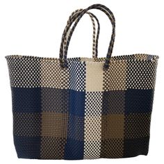 Oaxaca 100% Recycle Tote - SOLOLI Eco-friendly Handwoven Square Beach Bag, Eco-friendly Rectangular Woven Beach Bag, Mexican Plastic Woven Bags, Eco-friendly Multicolor Beach Bag With Braided Handles, Eco-friendly Multicolor Rectangular Beach Bag, Mexican Bag, Recycled Tote, Vegan Bags, Beach Bag