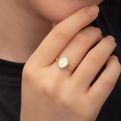 Elevate your style with our Personalized Birth Flower Signet Ring in 14K/18K Solid Gold. Symbolize love and memories with this unique floral jewelry.  Perfect for anniversaries or heartfelt gifts.  Embrace your story with every bloom. Shop now and cherish forever!" Material: Solid Gold (real gold, no gold-filled or no gold plated material) Available gold Karat: 14K (585), 18K (750) Available gold color: Yellow, rose, white Signet Ring Face Width: 10.8mm Signet Ring Face Height: 8.8mm The sizes m Elegant Gold Signet Ring With Birth Flower, Gold Engraved Ring With Bezel Setting For Wedding, Gold Promise Jewelry With Birth Flower, 14k Gold Flower Ring With Halo Setting For Anniversary, Gold Signet Ring With Birth Flower For Wedding, Gold Wedding Signet Ring With Birth Flower, 14k Yellow Gold Rings With Birth Flower Detail, 14k Gold Engraved Ring With Bezel Setting For Wedding, Gold Rings With Birth Flower For Anniversary