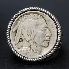 US 1914 Indian Head Buffalo Nickel Coin 925 Sterling Silver Signet Ring NEW - Buffalo Skull Design Classic Polished Skull Ring Collectible, Classic Collectible Coin Rings, Collectible Sterling Silver Jewelry With Antique Finish, Vintage Oxidized Rings For Collectors, Vintage Silver Skull Ring Nickel Free, Vintage Silver Ring With Antique Finish, Vintage Silver Nickel-free Skull Ring, Vintage Nickel-free Silver Skull Ring, Classic Sterling Silver Jewelry With Antique Finish