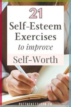 Try these 21 self worth exercises to increase self-esteem. Worksheets, activities and more ideas to boost confidence and self-worth. Self Affirmation Activities, Ways To Build Self Esteem, Boosting Self Esteem, How To Improve Self Worth, Self Worth Exercises, Self Help Skills Activities, Low Self Esteem Overcoming, How To Build Self Esteem, Self Esteem Worksheets For Women