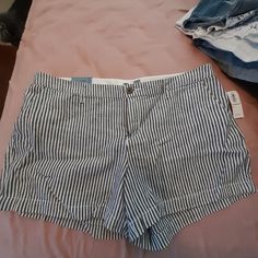 Nwt. Size 14 Pinstripe Shorts, Womens Boyfriend Jeans, Boyfriend Jean Shorts, Workwear Jeans, Polka Dot Shorts, Distressed Boyfriend Jeans, A Line Shorts, Blue Jean Shorts, Jeans For Short Women