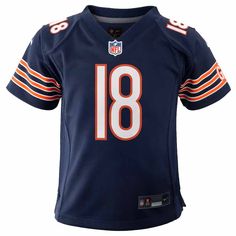 Your little one will score a touchdown in style with the Chicago Bears Caleb Williams Home Game Replica Jersey! They'll be sure to show their love for the Bears and the new star quarterback in this high-quality jersey. Complete with its classic Chicago Bears trademark colors and graphics you love, they'll be ready to take on any game day! Brand: Nike Imported Stitched NFL Shield at collar Mesh side panels for extra breathability Screen print name, numbers and team details Designed for movement S Caleb Williams, Chicago Bears Jersey, Justin Fields, Bear Man, Jersey Hat, New Star, Chicago Bears, White Sock, Side Panels