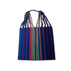 Mexican Striped Woven Tote Bag Women's Colorful Handmade In Chiapas Measurements Height: 15"Width: 16" Strap Length: 10" Blue Tote Hobo Bag For Festivals, Blue Woven Beach Bag For Market, Blue Handwoven Festival Bag, Multicolor Woven Hobo Bag For Festivals, Multicolor Woven Beach Bag For Festival, Festival Multicolor Woven Hobo Bag, Handwoven Multicolor Beach Bag For Festival, Multicolor Handwoven Beach Bag For Festival, Blue Handwoven Shoulder Bag For Market