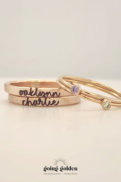 Looking for personalized kids name rings & birthstone jewelry to keep your children's love close? Discover our beautiful kids name ring stacks, the perfect sentimental gift for mom's birthday or moms-to-be! These stackable kids name rings pair perfectly with their birthstone rings & are the perfect simple meaningful jewelry pieces to add to your collection.  Shop all of our custom personalized jewelry and gold name rings here! Personalized Engraved Rose Gold Ring, Personalized Sterling Silver Yellow Gold Birthstone Ring, Custom Name 14k Gold Stackable Rings For Anniversary, Custom Name Stackable Rings In 14k Gold For Anniversary, 14k Gold Stackable Rings With Custom Name For Anniversary, Personalized Stackable 14k Gold Rings, Customizable 14k Yellow Gold Stackable Rings, Personalized 14k Gold Initial Ring, Customizable 14k Gold Rings For Personalized Gifts