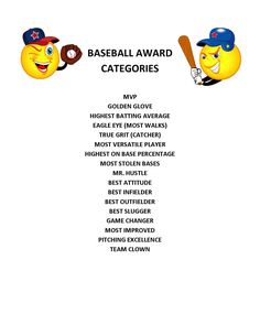 the baseball award certificate is shown with emoticions on it's back side