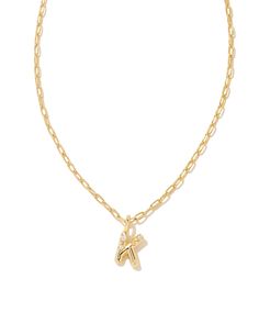 Personalize your everyday look with the Crystal Letter K Gold Short Pendant Necklace in White Crystal. Whether you’re rocking your initial or a loved one’s, this sentimental layer is one you’ll keep coming back to again and again. Metal 14k Gold Over Brass Material White CZ Closure Lobster clasp Size 16" chain w/ 3" extender, 0.62"L X 0.35"W pendantDue to the one-of-a-kind nature of the medium, exact colors and patterns may vary slightly from the image shown. | Kendra Scott Crystal Letter K Gold Letter A Necklace, 16 Wishes, Random Wishlist, Bday List, Short Pendant Necklace, Preppy Jewelry, Birthday Inspo, Gold Letter Necklace, Kendra Scott Necklace