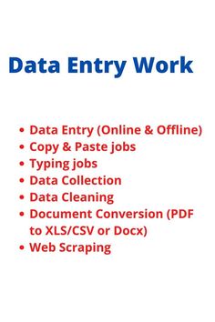 the text data entry work is displayed in red and blue