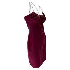 For Sale on 1stDibs - TheRealList presents: a beautiful plum Gucci mini dress, designed by Tom Ford. From Fall/Winter 2002, this stunning dress features ruched fabric at the Silk Draped Mini Dress For Cocktail, Silk Mini Dress With Ruched Detail, Silk Ruched Knee-length Mini Dress, Silk Ruched Mini Dress Knee-length, Formal Pre-draped Silk Mini Dress, Pre-draped Silk Mini Dress For Formal Occasions, Ruched Silk Mini Dress Knee-length, Knee-length Ruched Silk Mini Dress, Purple Silk Mini Dress For Evening