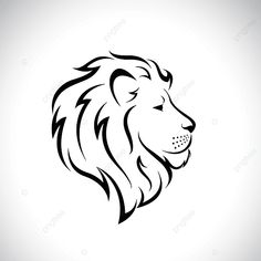 lion head design on white background