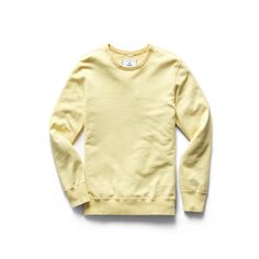 Reigning Champ Lightweight Terry Crewneck Sz L (Athletic Fit) Brand New With Tags Made In Canada Color Citron Perfect For Spring/Summer Spring Everyday Activewear With Ribbed Cuffs, Solid Crew Neck Activewear For Everyday, Solid Color Everyday Activewear With Crew Neck, Everyday Crew Neck Sweats In Athleisure Style, Yellow Relaxed Fit Sporty Sweatshirt, Yellow Sporty Sweatshirt With Relaxed Fit, Yellow Sporty Relaxed Fit Sweatshirt, Long Sleeve Tops For Light Sports In Spring, Everyday Sportswear Activewear With Crew Neck