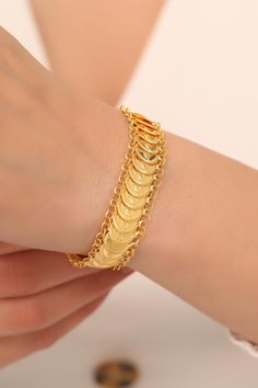 14K Solid Gold  Monogram Bracelet / Turkish Embossed  Coin  Bracelet / Ottoman Sign Pressed Disc Bracelet * Gold KT: 14K Solid Gold * Gold Color: Dark Yellow Gold (The colors are exactly the same as in the photo) * Chain Lengths: 7"-8" Follow on Instagram - @bayargold.tr My Web Site - https://www.bayargold.com * Bayar Gold is a fine jewelry company. Please do not hesitate to ask us questions. We are always here to help you. * All items are packed in the high-quality jewelry box. The gift message Photo Chain, Monogram Bracelet, Disc Bracelet, Coin Bracelet, Gold Armband, Gold Monogram, Dark Yellow, Gift Message, Jewelry Companies