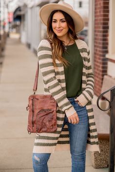 Looking for a great cardigan that is perfect for every day wear? This is one for you! The neutral colors are absolutely fantastic and look great over a pair of jeans and one of Betsey's Long Sleeve Basic Tees! 100% Acrylic Hand Wash Cold. Do Not Bleach. Hang To Dry. Wardrobe Aesthetic, Basic Long Sleeve Tee, Basic Cardigan, Mint And Navy, Pocket Cardigan, Beige Cardigan, Loose Knit, Basic Long Sleeve, Casual Work Outfits