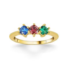 This elegant mothers ring is the perfect gift for mom or grandma. It features two beautiful gemstones of your choice and is crafted with care. A perfect personalized gift for Mothers Day, birthdays and other special occasions. Wear it alone, or stack it beside your favorite bands as a colorful layer. Available in Sterling Silver, Gold, or Rose Gold. Birthstones may vary in color. Birthstones are a vibrant and beautiful way to show her how much she means to you. Create a special ring that will stand out on the big day with personalized birthstone Jewelry. Add colorful gemstones that represent her most important months of the year. Birthstones also make wonderful gifts for your wedding party. Personalize the gemstone to match your wedding month or give each bridesmaid the gift of her own bir Fine Jewelry Birthstone Ring With Center Stone As Gift, Yellow Gold Birthstone Ring For Birthday, Yellow Gold Birthstone Ring With Round Stone As Gift, Gemstone Rings For Anniversary And Mother's Day, Multicolor Multi-stone Birthstone Ring For Gift, Multicolor Gemstone Birthstone Ring For Gift, Gemstone Rings For Anniversary On Mother's Day, Multicolor Multi-stone Birthstone Ring As Gift, Birthstone Ring With Center Stone For Gift