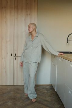 These wide-leg pyjama trousers offer a straight cut, side seam pockets, and full-length. Crafted from softened light-weight linen, and with completely elasticated waistband for maximum comfort. Perfect for sleeping, all-day lounging, or casual wear. They combine ease of styling with a relaxed fit, free of unnecessary details. SIZING AND FIT This garment is true to size, and we recommend choosing the size you usually wear. If you want the garment to be loose-fitting, choose a larger size than you Relaxed Fit Straight Leg Sleep Pants, Linen Pants For Lounging, Linen Lounging Pants, Linen Wide Leg Straight Pants For Loungewear, Relaxed Fit Linen Pants For Daywear, Linen Pants For Loungewear With Straight Hem, Relaxed Fit Flax Wide Leg Loungewear Pants, Relaxed Fit Wide Leg Pants In Flax For Loungewear, Relaxed Fit Flax Wide Leg Pants For Loungewear