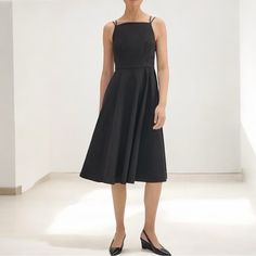 Classic Midi Dress Is Tailored Along A Square Neckline With Slip Straps To Secure It In Place. This Fit-And-Flare Silhouette Is Detailed With A Hidden Side Zip Closure And A Darted Bodice For A Streamlined Fit. It's Cut From Our Stretchy Cotton That Looks Crisp And Keeps You Comfortable Year-Round. Full Lining. Festive Versatile Timeless Preppy Office Casual Night Out Party Holiday Classic A-line Midi Dress For Date Night, Summer Cocktail Midi Dress A-line Silhouette, Summer Fit And Flare Midi Dress With A-line Silhouette, Chic Summer A-line Midi Dress, Formal Summer A-line Midi Dress, Summer Formal A-line Midi Dress, Elegant Fit And Flare Sleeveless Dress For Date Night, Formal Summer Midi Dress With A-line Silhouette, Chic Summer A-line Dress