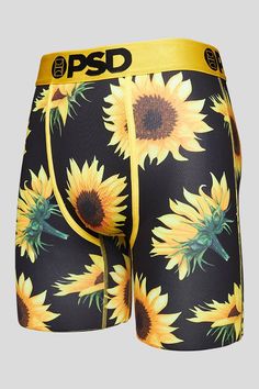 Sunflower Bliss Boxer Briefs-Mens Underwear-Scarlett Dawn Skulls And Flowers, Social Butterfly, Alternative Clothing, Active Shorts, Pocket Tshirt, Boy Shorts