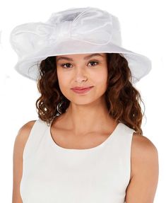 Opt for outstanding beauty with this Josette sun hat, showcasing a fancy organza bow.

 	One size fits most
 	Polyester
 	Spot clean only Organza Bow, Women's World Cup, Department Stores, Well Groomed Men, Knit Beanie Hat, Hair Care Shampoo, Baby Clothes Shops, Sun Hat