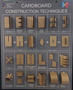 cardboard construction techniques displayed on display