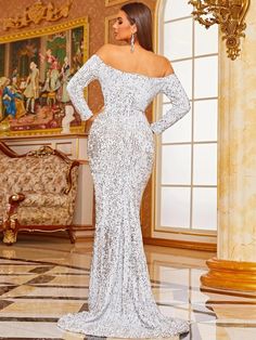 Off Shoulder Mermaid Dress FT20245 Fishtail Prom Dress, Off Shoulder Mermaid Dress, Prom Dress Pattern, Iridescent Sequin, Sequin Prom Dress, Exclusive Dress, Glitter Dress, Mermaid Silhouette, Prom Wedding