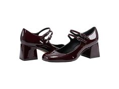 Modern Square, Marc Fisher, The Missing, Dream Wardrobe, Dark Red, Patent Leather, Block Heels, Heel Height, Leather Upper