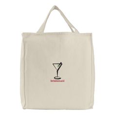 a tote bag with a martini glass on it