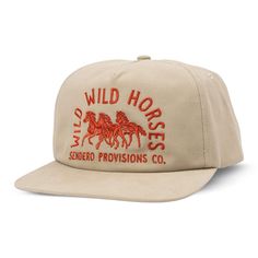 Wild Wild Horses Hat – Sendero Provisions Co. Vintage Rodeo Baseball Cap With Curved Brim, Vintage Curved Brim Baseball Cap For Rodeo, Vintage Snapback Hat For Rodeo, Vintage Snapback Rodeo Hat, Vintage Snapback Baseball Cap For Rodeo, Retro Snapback Hats For Rodeo, Vintage Beige Hat For Outdoors, Vintage Rodeo Cap, Vintage Adjustable Baseball Cap For Rodeo