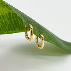 These delicate, minimalist hoops are the perfect day-to-day wear. Add a dash of chicness to every outfit.  DETAILS: 18K gold plated sterling silver  Size: 10.9mm x 5.8mm Weight: 2.55g Hypoallergenic  JEWELRY CARE: If you want to maintain the shine of your jewelry, use a polishing cloth to clean it gently. To prevent your jewelry from losing its luster, store it in a cool, dry place after sealing it in a plastic bag with the air removed. Remember to be careful with beauty and hair products, and a Gold Oblong Huggie Earrings For Everyday, Yellow Gold Everyday Hoop Earrings, Everyday Tarnish Resistant Oblong Earrings, Rectangular Yellow Gold Huggie Earrings Gift, Minimalist Gold Plated Huggie Earrings, Minimalist Oblong Hoop Earrings For Gifts, Gold Rectangular Huggie Earrings For Everyday, Modern Oblong Huggie Earrings, Yellow Gold Oblong Hoop Earrings For Everyday