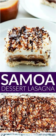 the dessert lasagna is made with chocolate and coconut