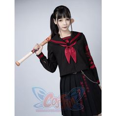 Red Anime Print Costume, Anime Print Cosplay Costume For School Events, Black Kawaii Anime Print Cosplay Costume, Long Sleeve Anime Print Cosplay Costume, Anime Print Long Sleeve Cosplay Costume, Anime Print Long Sleeve Cosplay Costume For Events, Red Anime Print Costume For Cosplay, Red Anime Print Cosplay Costume, Anime Print Long Sleeve Cosplay Costume For Cosplay Events