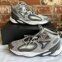 These Were Recently Purchased At A Major Retailer And Are Authentic And Brand New. Casual Gray High-top Basketball Shoes, Gray Mid-top Cushioned Basketball Shoes, Gray Mid-top Basketball Shoes With Cushioned Footbed, Casual Basketball Shoes With Boost Midsole, Casual Synthetic Basketball Shoes With Boost Midsole, Casual Mid-top Gray Basketball Shoes, Casual Gray Mid-top Basketball Shoes, Casual Gray Basketball Shoes With Abzorb Midsole, Gray Mid-top Basketball Shoes