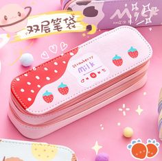 Kawaii Strawberry Milk Pencil Bag PN2648 ●Size:21*6.5*7cm ●Material:Pu ●About Shipping: We attach great importance to the orders of each customer and parcel delivery. 1.Processing time: 2-3 business days. 2.Shipping time: 10-15 business days to US, please allow 3-4 weeks shipping to other country.(Shipping times can be affected by variable customs clearance times or public holidays.) Kawaii Strawberry, Parcel Delivery, Pencil Bag, Red Strawberry, Strawberry Milk, Pencil Bags, Mini Heart, Pen Case, Room Themes