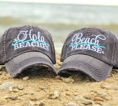 Beach Please baseball cap, Hola Beaches Hat, Women's beach baseball cap, Hola Beaches Baseball Cap, Beach Please hat, Hola Beaches hat by DistinctHeadwear on Etsy Hola Beaches, Bun High, Embroidery Hats, Womens Beach Hat, Ponytail Cap, Girls Trip Gifts, Kids Baseball Caps, Sevierville Tn, Distressed Baseball Cap