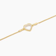 SKU# B-40068-W 9" Adjustable Bolo Chain Diamond Weight 0.05cts Heart Diameter 11.60 mm Thickness 2.30 mm Closure Bolo Finish 14k gold plated sterling silver or in sterling silver. Avoid contact with anything containing derivatives of alcohol. Feminine Bracelet, Vs1 Diamond, Beaded Heart, Chain Diamond, Bolo Bracelet, Heart Diamond, Heart Shaped Diamond, Demi Fine Jewelry, Chain Design