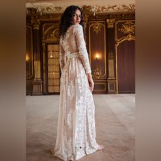 For Love & Lemons/Free People Boho Dress Worn Once For Engagement Shoot. Has Since Been Dry Cleaned, No Signs Of Wear. Features An Lace/Nude Illusion Overlay With A Body Suit Underneath. Great For A Special Occasion! Bachelorette Bride Bridal Shower Boho Beige Long Sleeve Dress For Wedding Night, Cream Long Sleeve Maxi Dress For Wedding, Long Sleeve Lace Dress For Wedding Night, Off-white Long Sleeve Maxi Dress For Wedding, White Long Sleeve Dresses For Wedding Night, Lace Sheer Dress, Bridal Shower Boho, Free People Boho Dress, Sheer Lace Dress