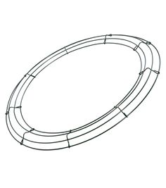 a drawing of a circular wire frame on a white background with clippings to the side