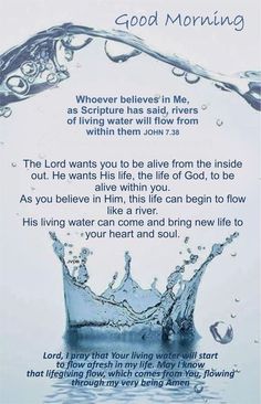 an image of water with the words good morning