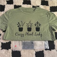 New Crazy Plant Lady Size Medium Plant Lover Plant Mom Amazon Tops, Crazy Plant Lady, Plant Mom, Plant Lady, Plant Lover, Tshirt Colors, Womens Tops, Tops & Tees, Size Medium