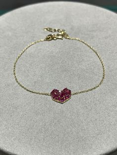 Ruby Paved  Heart-shaped 14 K Gold Bracelet, Modern Heart Bracelet, Chic Heart Bracelet, Birthstone Bracelet Necklace: https://www.etsy.com/listing/1485724193/ruby-paved-heart-shaped-14-k-gold?ref=listings_manager_grid Earrings: https://www.etsy.com/listing/1471537132/ruby-paved-heart-shaped-14-k-gold?ref=listings_manager_grid - With our 30 years of experience in the gold and jewelry industry, it is a great source of pleasure for us to produce useful jewelry that you can wear with pleasure. - Ev Heart Cut Diamond Bracelet For Valentine's Day, Valentine's Day Heart-cut Heart Beads Jewelry, Heart-shaped Diamond Bracelet With Heart Charm, Heart-shaped Diamond Bracelet For Anniversary, Heart Cut Diamond Bracelet For Valentine's Wedding, Heart Cut Diamond Bracelet For Wedding On Valentine's Day, Heart Cut Diamond Bracelet For Wedding And Valentine's Day, Fine Jewelry Heart Bracelet For Wedding, Fine Jewelry Heart Cut Bracelet For Wedding