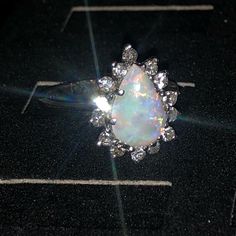 Octobers Gorgeous Birthstone,The Opal. Gorgeous Ring Is Made By Jaylen Gold Company, Circa 1980, 14 Karat White Gold It Is Embellished With 14 Natural Single Cut Diamonds Of Beautiful Color And Clarity, Totaling .50ct And Has A Beautiful Multi Color Opal With A Lot Of Fire To It. Will Make A Perfect Gift For You Or Your Loved One Whether It’s Your October Birthstone Or Just A Holiday Gift.This Ring Will Come With A Presentation And Will Be Slightly Polished Upon Purchase. Sized Upon Request! Opal Birthstone Ring, Opal Birthstone, Gorgeous Ring, October Birthstone, Natural Opal, October Birth Stone, Birthstone Ring, Birthstone, Beautiful Colors