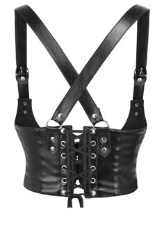 Unleash your inner seductress with our Black Faux Leather Corset Inspired Underbust Harness. This stunning piece is designed to accentuate your curves and give you a fierce, confident look that will make heads turn. Made from high-quality faux leather, it's not only sexy but also comfortable to wear. Whether you're loo Underbust Harness, Belts Design, Waist Trainer For Men, Bridal Corset, Lingerie Shorts, Corset Shirt, Overbust Corset, Corset Crop Top, Underbust Corset