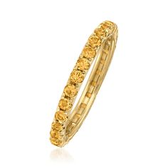 Ross-Simons - 1.00 ct. t. w. Citrine Eternity Band Ring in 14kt Yellow Gold. Size 5. RS Pure. Modern designs that complete your outfit and complement your personality. Take a classic gemstone like citrine and make it chic. Our 1.00 ct. t. w. citrine eternity band is just the right pop of color for everyday wear. Set in 14kt yellow gold. 1/16" wide. Citrine eternity band. Citrine birthstones are the perfect gift for November birthdays. Citrine Drop Earrings, Skull Watch, Citrine Birthstone, Blue Aquamarine Ring, Citrine Earrings Studs, Eternity Ring Gold, Boot Jewelry, Yellow Gold Jewelry, Eternity Band Ring