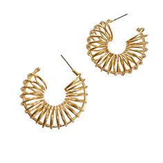 Experience beauty and elegance with these 1.5-inch long Gold Color Spiral Hoop Earrings, perfect for everyday wear. Trendy Metal Hoop Wrap Earrings, Chic Small Hoop Earrings For Spring, Chic Metal Hoop Wrap Earrings, Elegant Metal Hoop Earrings For Spring, Trendy Spring Hoop Earrings, Spring Hoop Earrings With Ear Wire, Modern Spiral Hoop Earrings (single), Elegant Hoop Earrings With Ear Wire For Spring, Modern Spring Hoop Jewelry