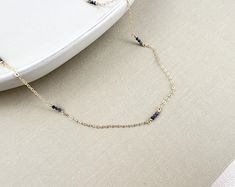 Sapphire Quartz and Delicate Glass Seed Bead Necklace. 14k Gold-plated Clasp, Round Beads and Finishings. - Etsy Glass Seed Bead Necklace, Seed Bead Necklace, Bead Necklace, Seed Bead, Round Beads, Seed Beads, Sapphire, Beaded Necklace, Plating