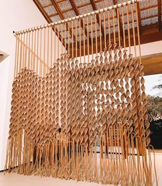 an art installation made out of bamboo sticks