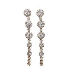 These beautiful pair of dangle earrings feature round lab grown diamonds as center stones and round natural earth mined diamonds as accent stones. These earrings make a stunning accessory for any occasion! These earrings are made with solid 14k Gold and natural earth mined SI / G-H diamonds & lab diamonds. Elegant Round Cluster Earrings With Lab Grown Diamonds, Elegant Lab Grown Diamond Cluster Earrings With Round Cut, Elegant Round Cut Lab Grown Diamond Cluster Earrings, Formal Diamond Round Chandelier Earrings, Brilliant Cut Diamond Chandelier Earrings, Elegant Moissanite Cluster Earrings Round Cut, Elegant Round Lab Grown Diamond Earrings, Elegant Moissanite Bridal Earrings With Halo Design, Elegant Round Cut Moissanite Cluster Earrings