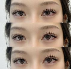 Eyelash Extensions On Monolids, Korean Lash Extensions, Lashes Aesthetic, Elegance Hair, Bentuk Alis, Hair Play