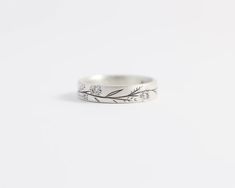 Blossom Ring - Medium – Ash Hilton Jewellery A Field Of Flowers, Wooden Ring Box, Field Of Flowers, Etched Designs, White Gold Wedding Rings, Unique Wedding Bands, Ring Pictures, White Gold Wedding, Titanium Rings