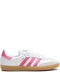 Shop adidas Samba OG "Rose Tone" sneakers Pink And White Sambas, Pink Sambas, Adidas Samba Og, Rose Tone, Shoe Inspo, Iconic Bags, Flat Boots, Pretty Shoes, Dream Shoes