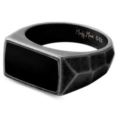 Buy Moody Mason - Jax | Black & Dark gray Stainless Steel With Black Enamel Signet Ring for only $45. Shop at Trendhim and get 365 day free returns. We take pride in providing an excellent experience. Black Titanium Ring, Ring Size Adjuster, Fall Rings, Masonic Ring, Titanium Ring, Ring Men, Wolfram, Ceramic Rings, Square Rings