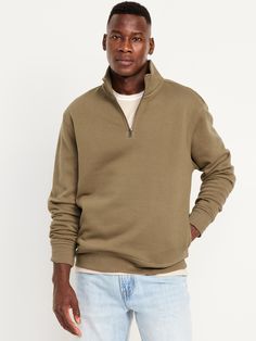 mock neck long sleeves on-seam pockets rib-knit trim pull-over style oversized fit hits below waist model is approx.  6'1" and wears size mmachine wash according to the care instruction label Half-zip Hoodie With Ribbed Cuffs For Fall, Relaxed Fit Half-zip Hoodie For Fall, Relaxed Fit Half-zip Sweater, Oversized Turtleneck Outerwear Casual, Casual Oversized Turtleneck Outerwear, Cotton Half-zip Relaxed Fit Hoodie, Cotton Half-zip Hoodie With Relaxed Fit, Solid Urban Sweatshirt For Fall, Solid Color Urban Sweatshirt For Fall